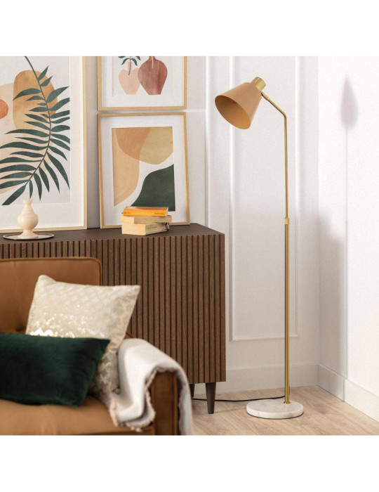 Lampadaire Aluminium et Marbre Vinci