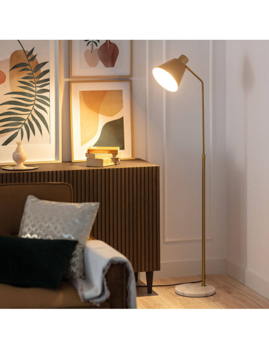 Lampadaire Aluminium et Marbre Vinci