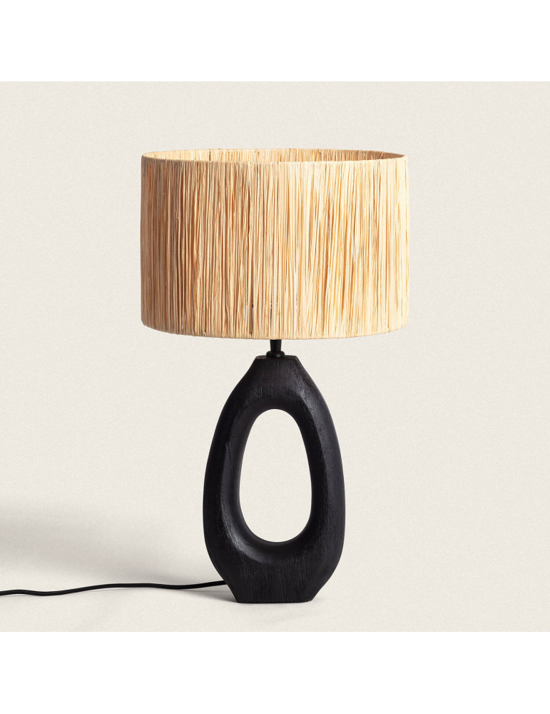 Lampe à Poser en bois Black Darshan ILUZZIA Lampe à Poser en bois Black Darshan ILUZZIA