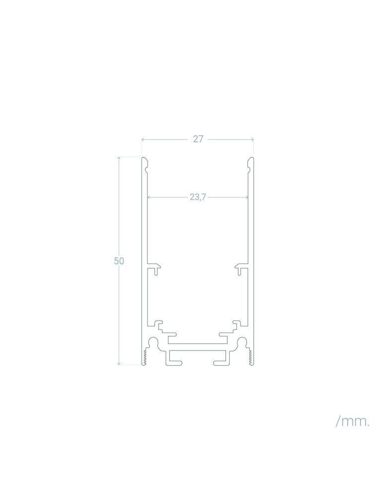 Rail Magnétique 20mm en Saillie 48V 1m
