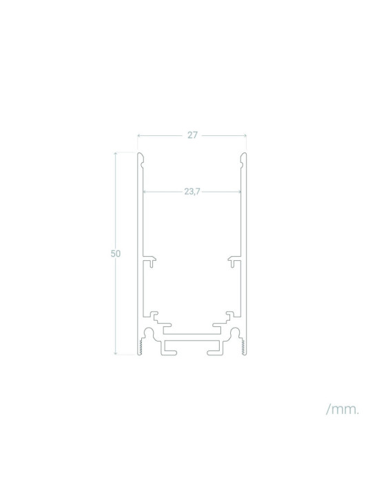 Rail Magnétique 20mm en Saillie 48V 1m