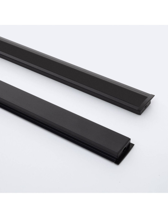 Profilé Aluminium Encastré avec Capot Continu pour Double Ruban LED jusqu'à 18 mm