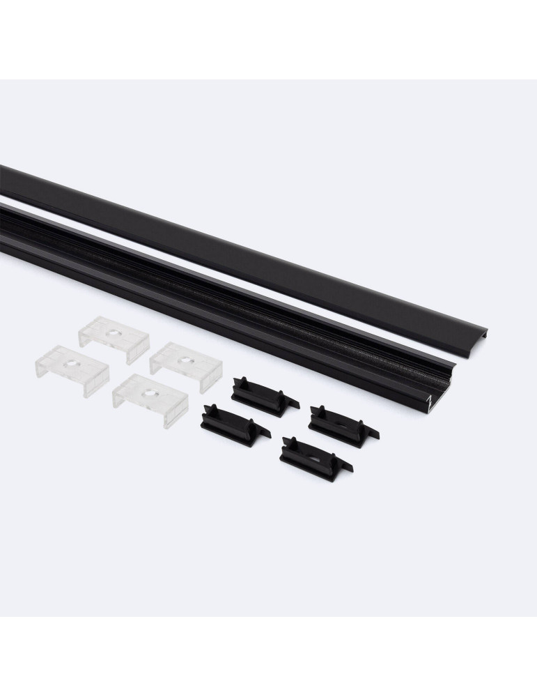 Profilé Aluminium Encastré avec Capot Continu pour Double Ruban LED jusqu'à 18 mm