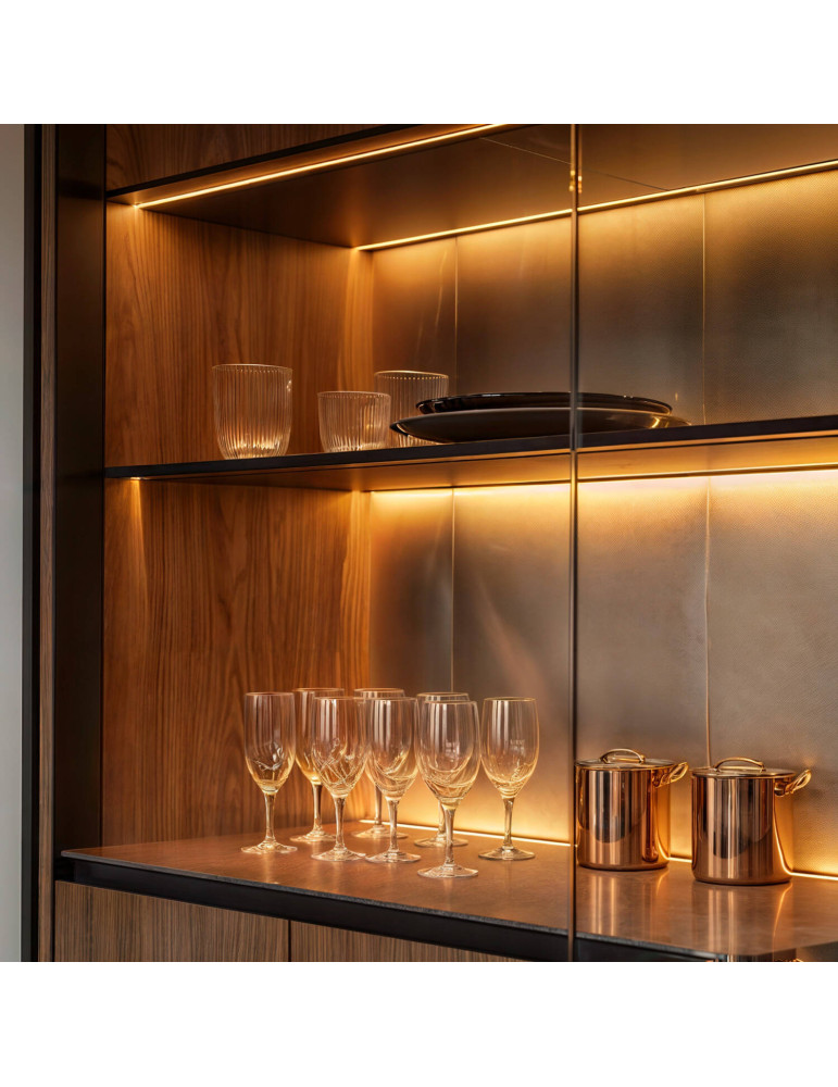 Profilé Aluminium Encastré avec Capot Continu pour Double Ruban LED jusqu'à 18 mm