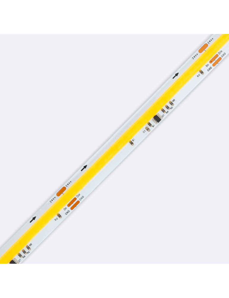 Ruban LED 24V DC COB Digital SPI 360 LED/m 5m IP20 Largeur 10mm Coupe tous les 8 cm