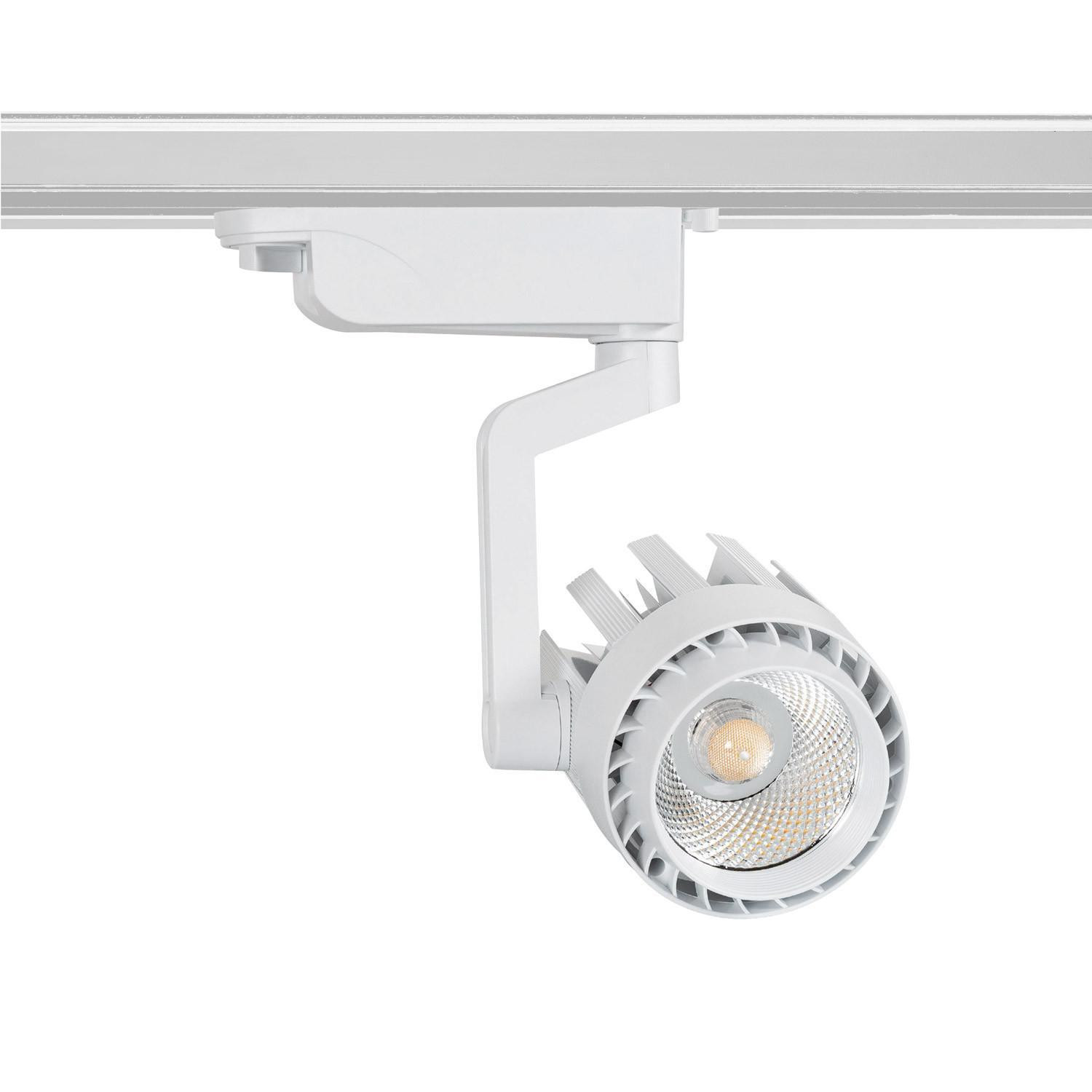 Spot LED sur Rail Monophasé 30W Dora Blanc Blanc chaud 3000K