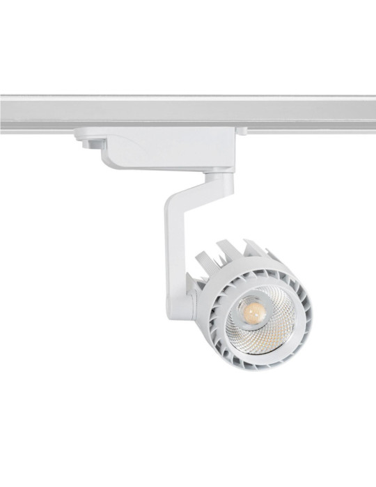Spot LED sur Rail Monophasé 30W Dora Blanc