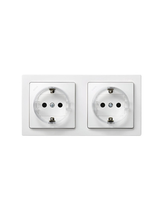 Prise Double Schuko Monobloc avec Dispositif de Sécurité SIMON 73 LOFT 73433