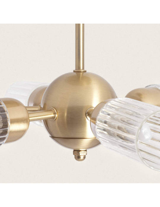 Plafonnier Métal et Verre 6 Spots Iraide