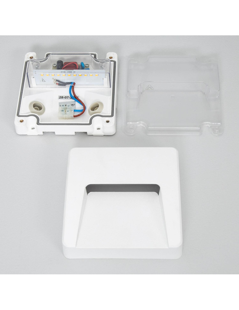 Balise LED Extérieure 3W En Saillie au Mur Carrée Dag Blanche