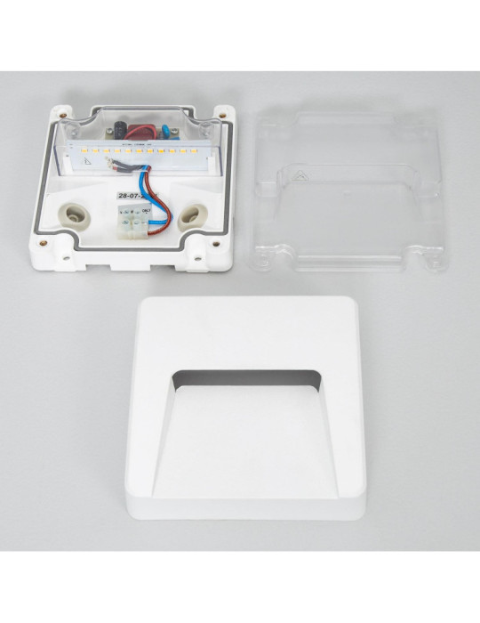 Balise LED Extérieure 3W En Saillie au Mur Carrée Dag Blanche