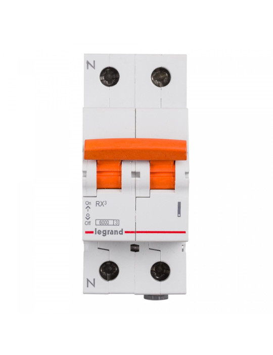 Disjoncteur Magnétothermique Résidenciel 1P+N 6kA 10-40A Courbe C RX³ LEGRAND 419925