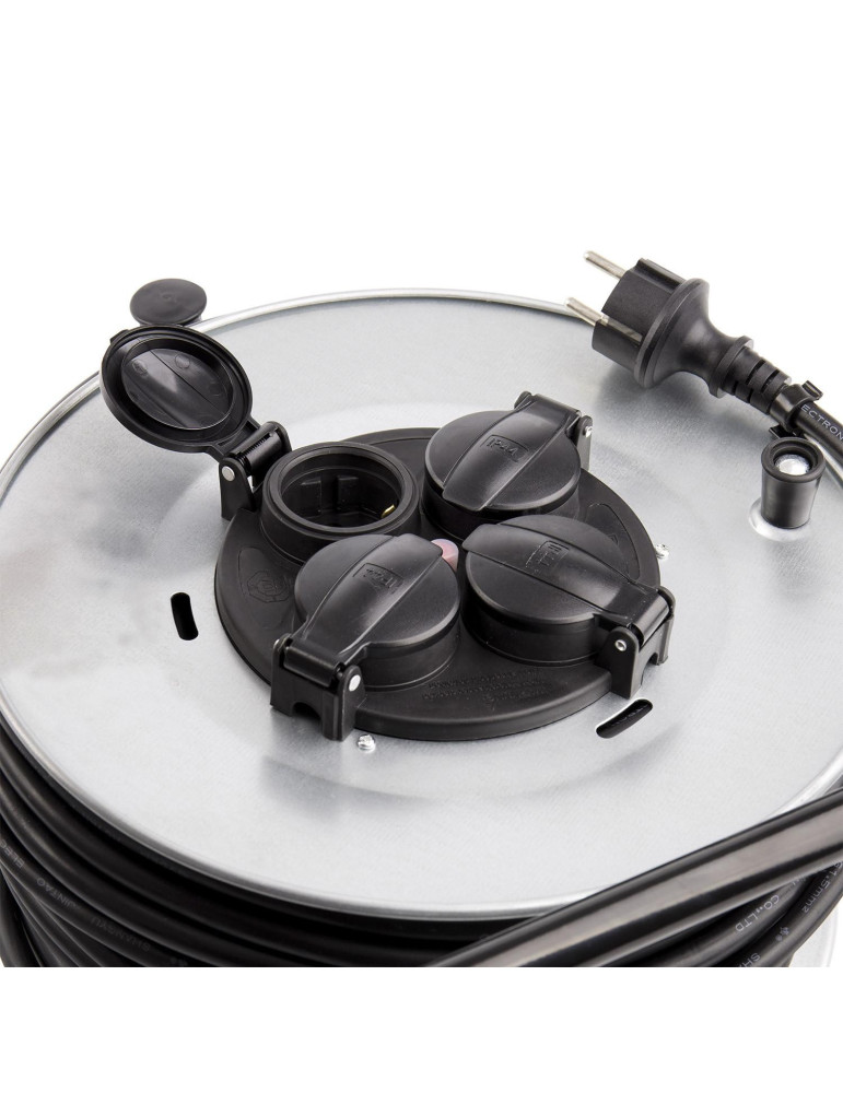 Enrouleur Extensible 50m 4 Prises IP44 3x1.5mm