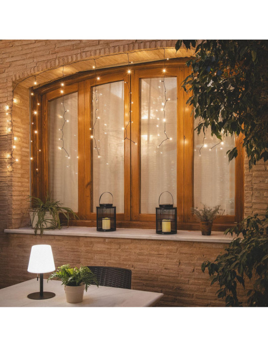 Rideau de Guirlande LED 3m Short Noir