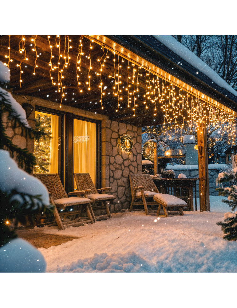 Rideau de Guirlande LED 3m Short Noir