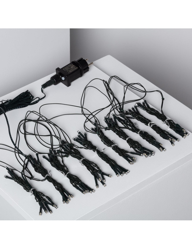 Rideau de Guirlande LED 3m Short Noir
