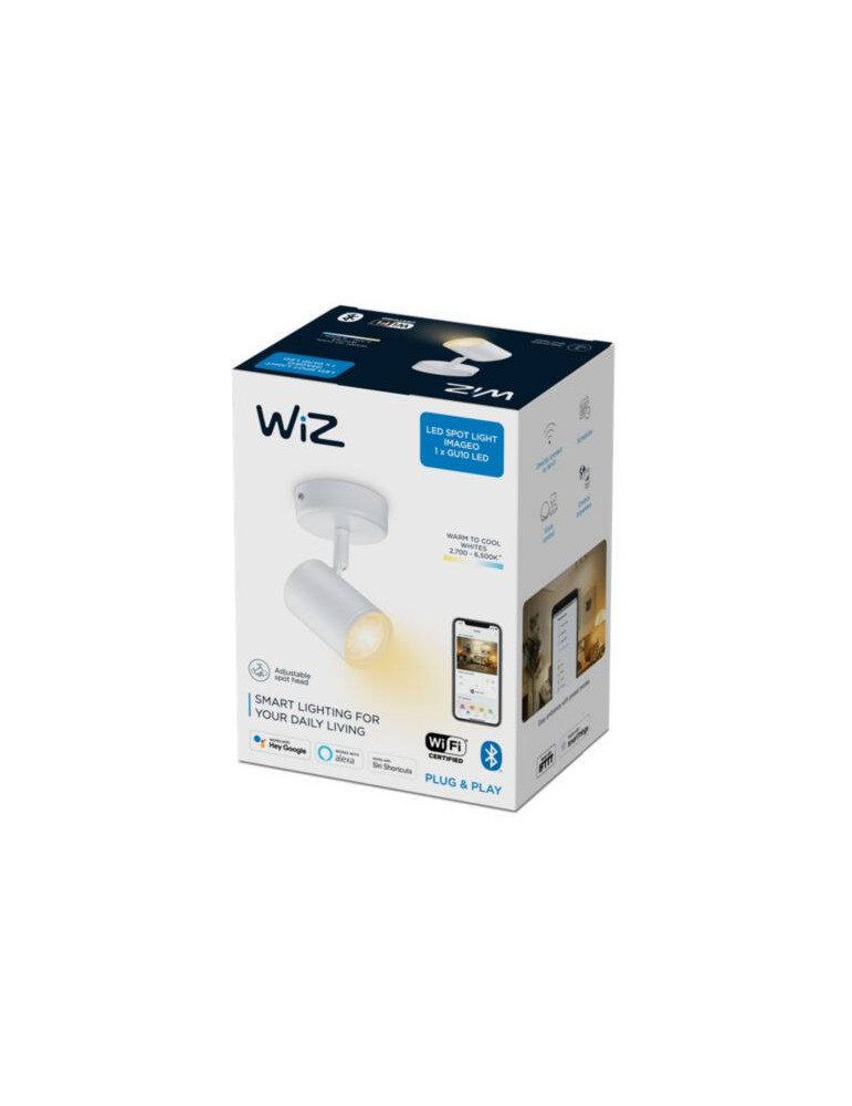 Lampe Murale LED Dimmable CCT Smart WiFi+Bluetooth 4.9W Un Spot WiZ Imageo
