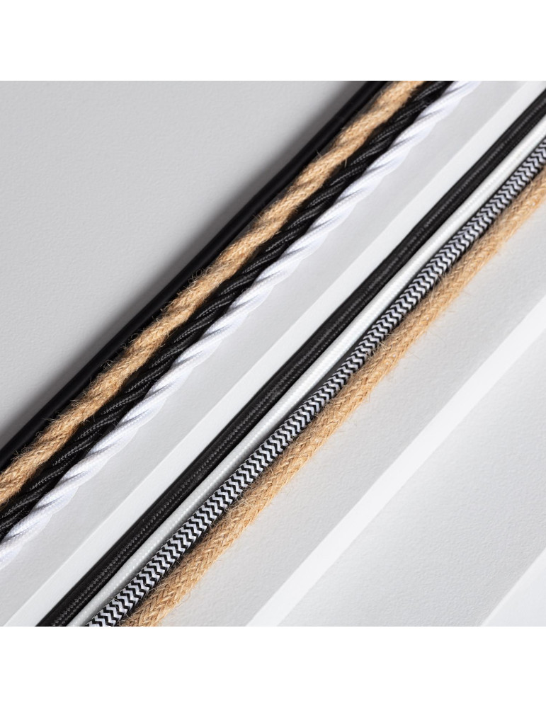 Support à Douille pour Suspension avec Câble Textile Blanc
