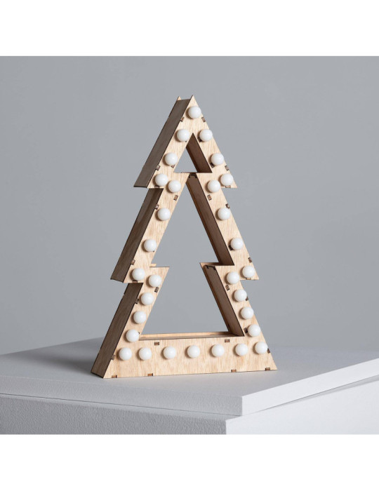 Sapin de Noël LED Bois à Piles Gaspar