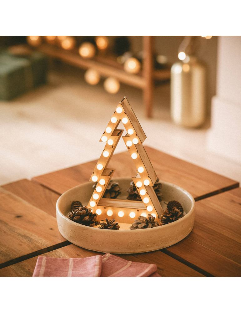 Sapin de Noël LED Bois à Piles Gaspar