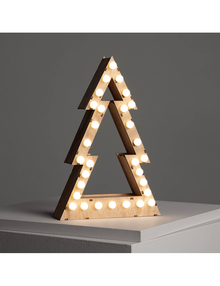 Sapin de Noël LED Bois à Piles Gaspar