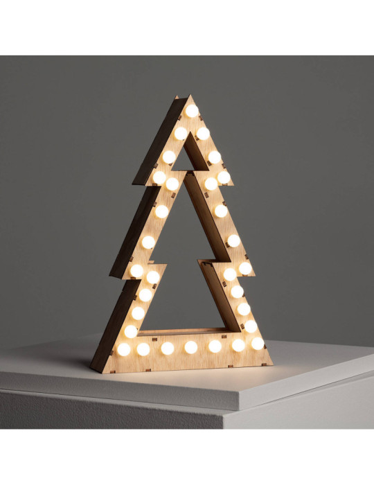 Sapin de Noël LED Bois à Piles Gaspar