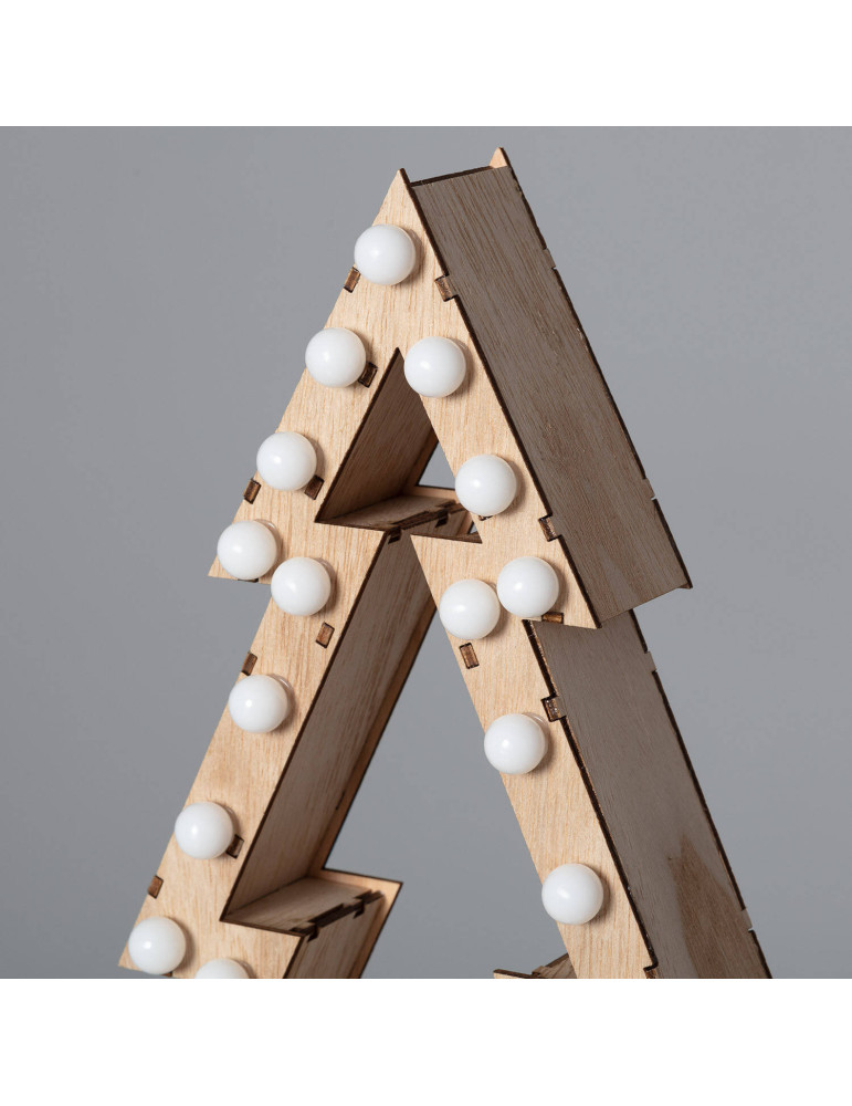 Sapin de Noël LED Bois à Piles Gaspar