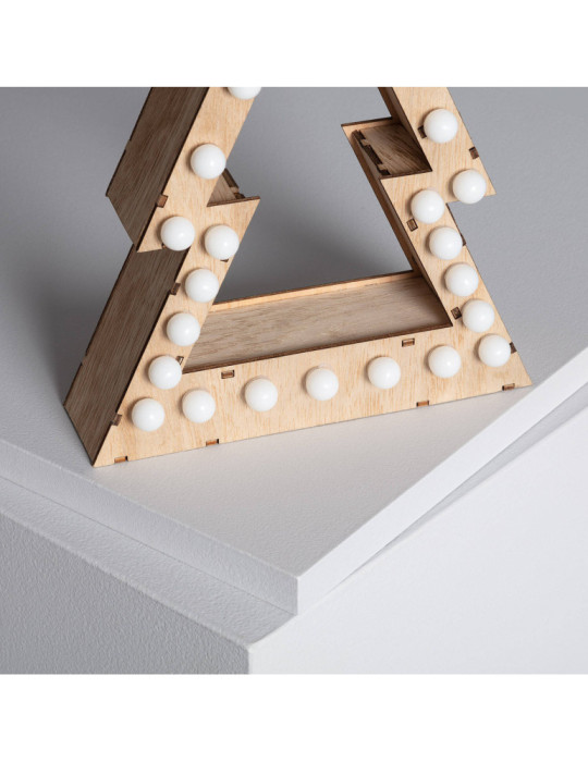 Sapin de Noël LED Bois à Piles Gaspar