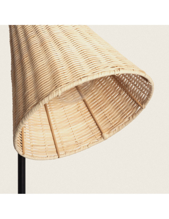 Lampadaire Métal et Rotin Cesto