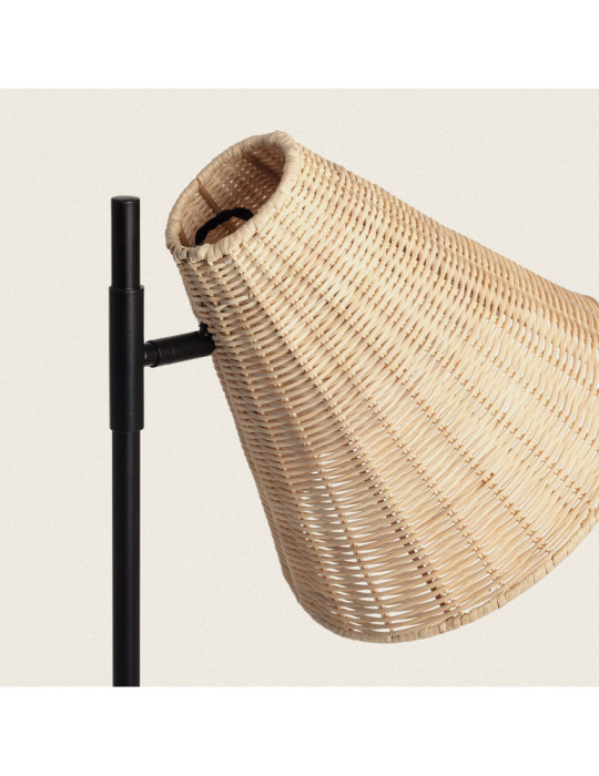 Lampadaire Métal et Rotin Cesto