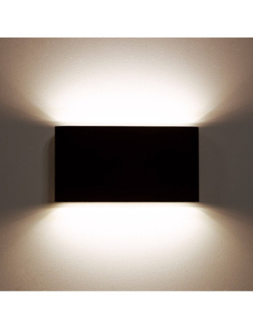 Applique Murale LED Extérieure Einar 12W Éclairage Double Face Rectangulaire Noire