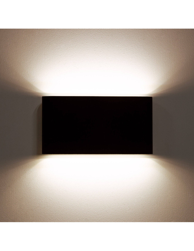 Applique Murale LED Extérieure Einar 12W Éclairage Double Face Rectangulaire Noire Applique Murale LED Extérieure Einar 12W Éclairage Double Face Rectangulaire Noire
