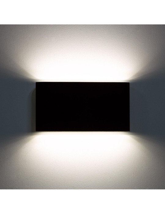 Applique Murale LED Extérieure Einar 12W Éclairage Double Face Rectangulaire Noire