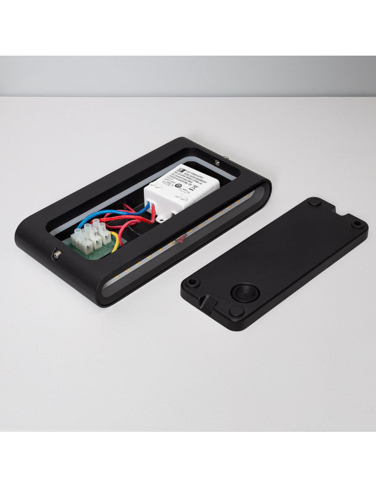 Applique Murale LED Extérieure Einar 12W Éclairage Double Face Rectangulaire Noire