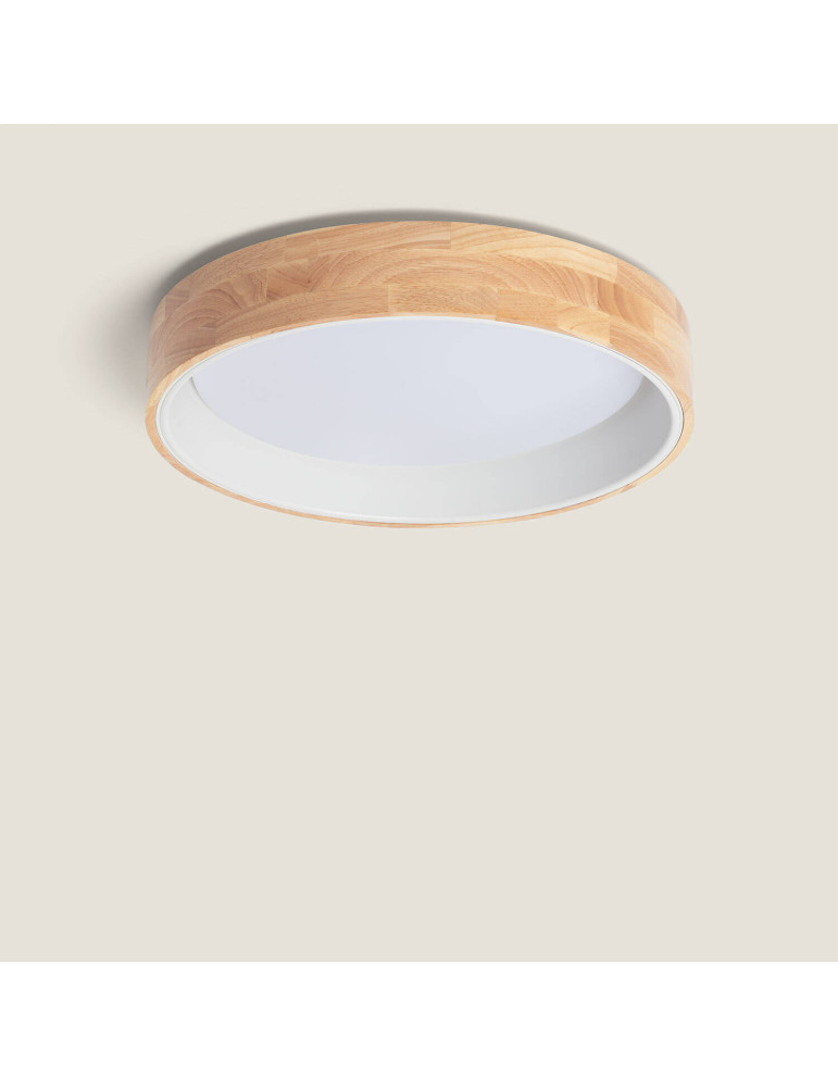 Plafonnier LED Rond Bois 30W CCT Sélectionnable Dari Ø570 mm