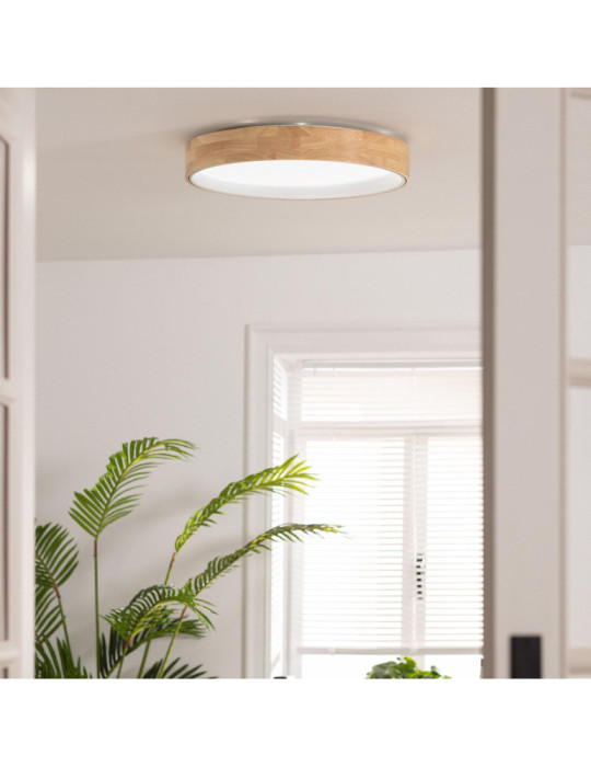 Plafonnier LED Rond Bois 30W CCT Sélectionnable Dari Ø570 mm