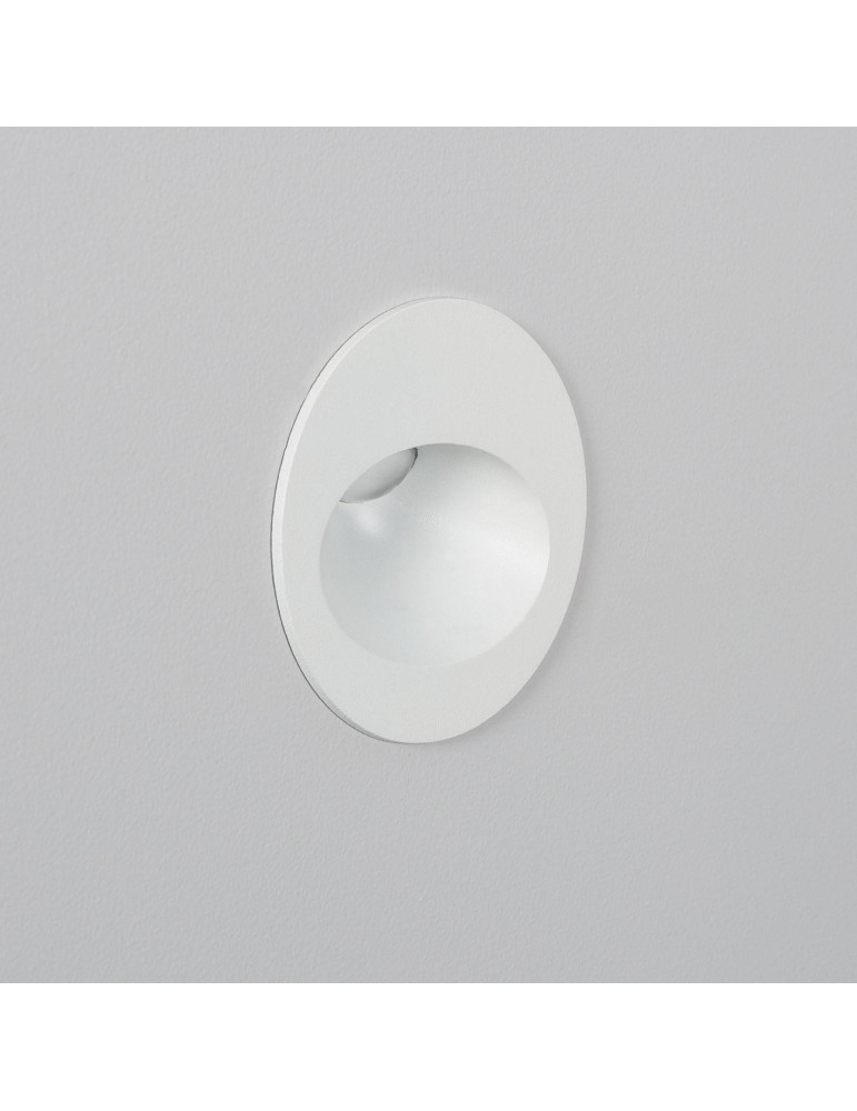 Balise Extérieure Murale LED Encastrable 3W Ronde Coney Blanche