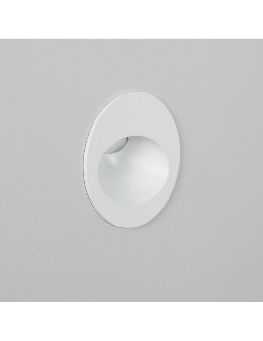 Balise Extérieure Murale LED Encastrable 3W Ronde Coney Blanche