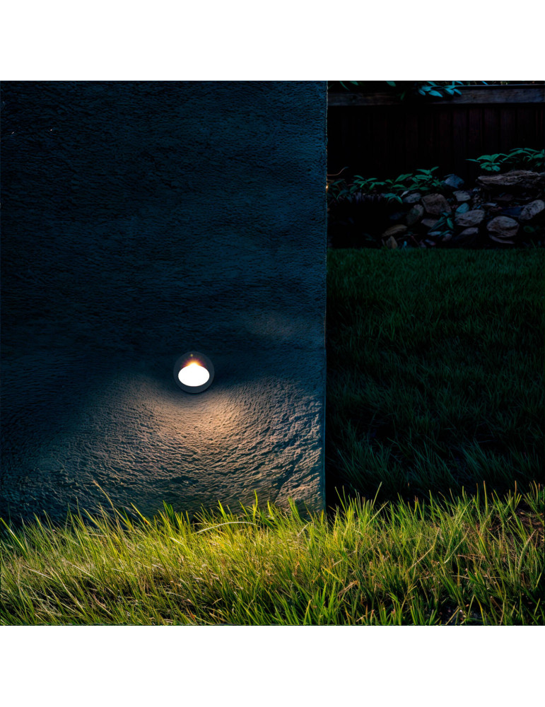 Balise Extérieure Murale LED Encastrable 3W Ronde Coney Blanche