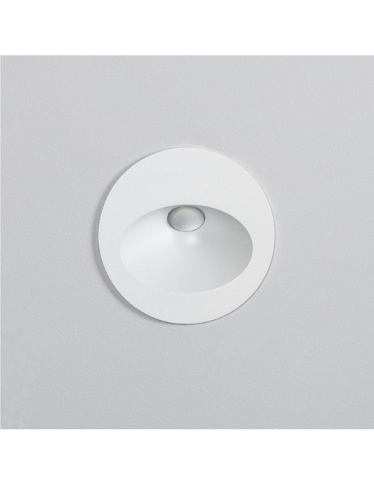 Balise Extérieure Murale LED Encastrable 3W Ronde Coney Blanche