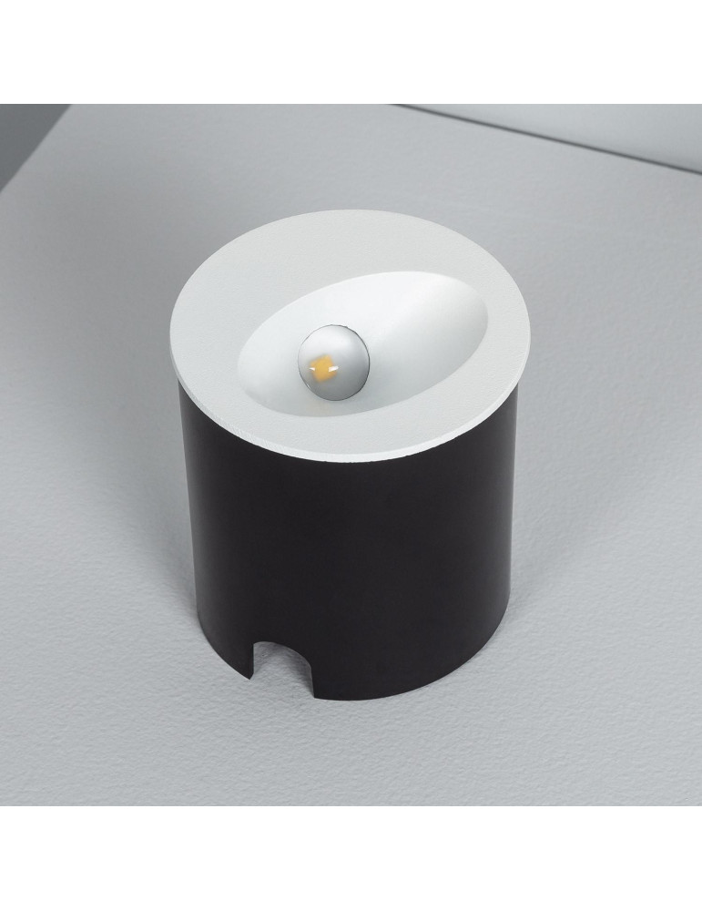 Balise Extérieure Murale LED Encastrable 3W Ronde Coney Blanche