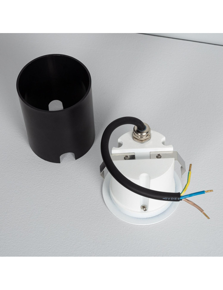 Balise Extérieure Murale LED Encastrable 3W Ronde Coney Blanche