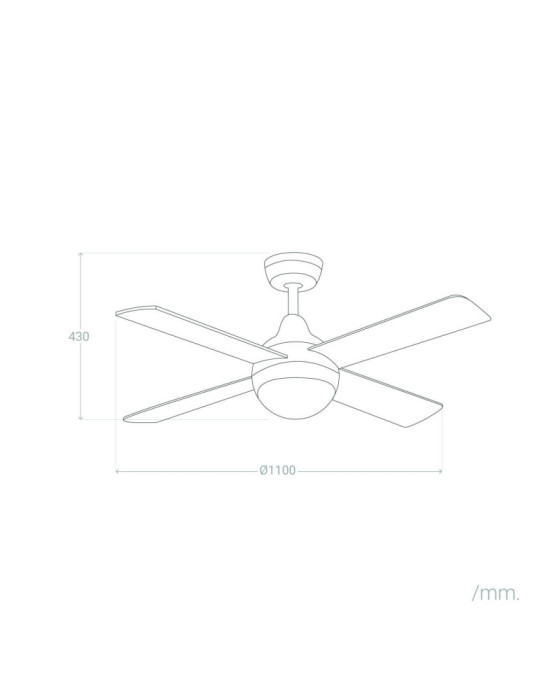 Ventilateur de Plafond Navy Bois 110cm