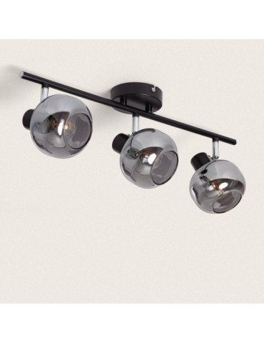 Plafonnier Orientable Métal et Verre 3 Spots Romsy