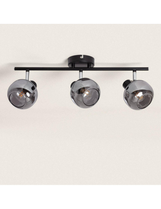 Plafonnier Orientable Métal et Verre 3 Spots Romsy