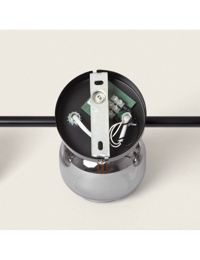 Plafonnier Orientable Métal et Verre 3 Spots Romsy