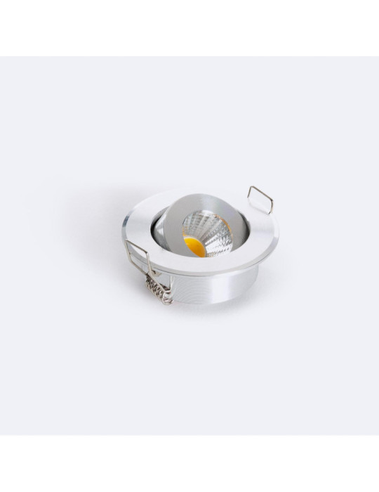 Spot Downlight LED Rond COB CRI90 Coupe Ø 45 mm Argentée