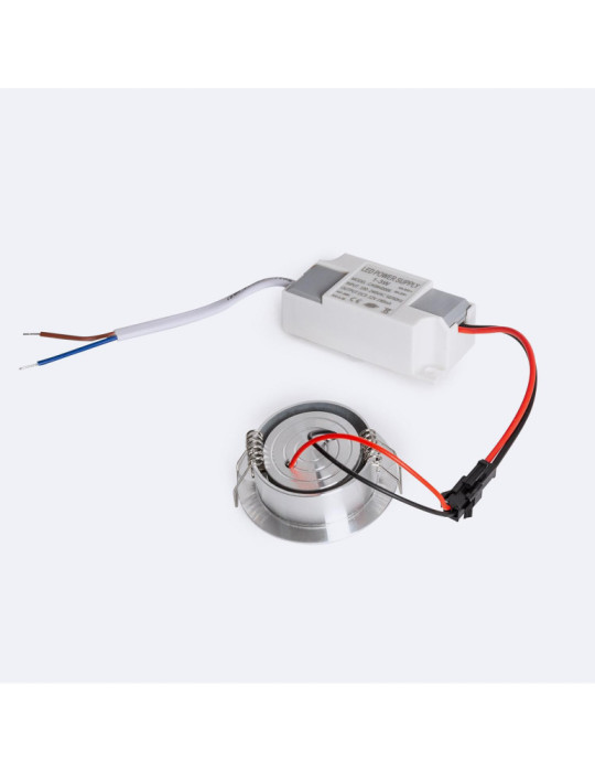 Spot Downlight LED Rond COB CRI90 Coupe Ø 45 mm Argentée