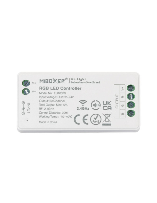 Contrôleur Variateur RGB 12/24V DC + Télécommande RF 4 Zones MiBoxer