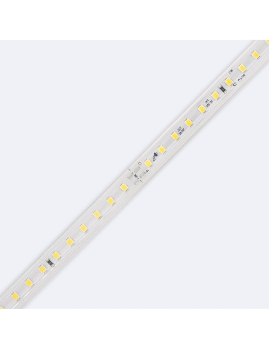 Ruban LED 220V SMD2835 120LED/m Blanc Très Chaud IP65 Largeur 12mm Coupe 100cm